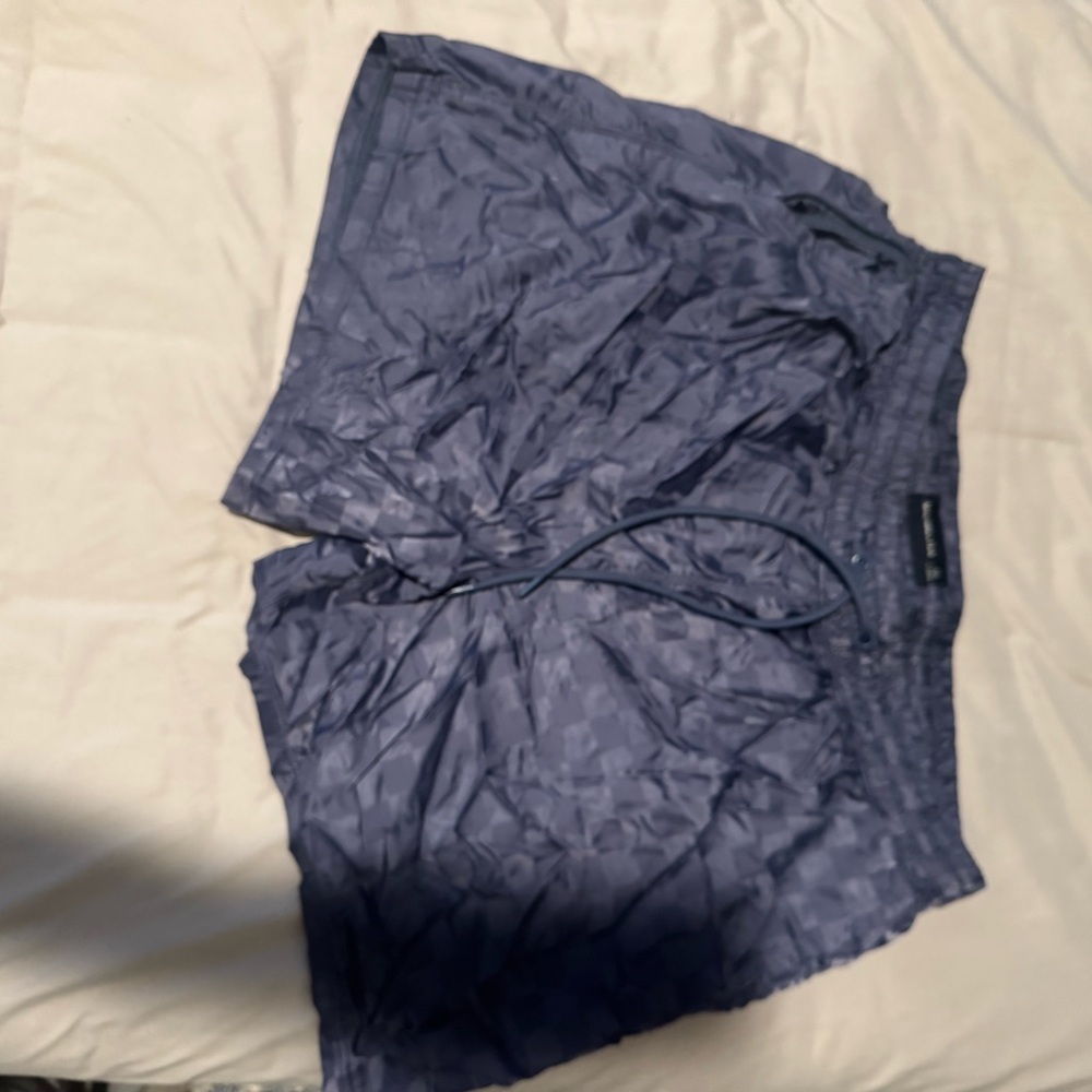 Abercrombie & Fitch Men's Navy Textured Swim Trunks